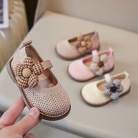 Phong Cách Mới Trẻ Sơ Sinh Trẻ Em Bé Gái Nơ Giày Đi Bộ Cho Bé Xuân Hè Rỗng Giày Đơn Công Chúa Bé Trẻ Em Đế Mềm