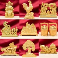Phong Cách Mới Vàng Thần Tài Cây May Mắn Ngay Lập Tức May Mắn Vàng Gà Trống Vàng Mồi Một Thùng Vàng Tài lộc Sáng Tạo Orna