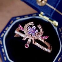 Phong Cách Mới Yuanshen Yae Kamiko Nhẫn Micro-Ind Tím Zircon Nhẫn Cos Anime Hàng Hóa Trò Chơi Mở Nhẫn