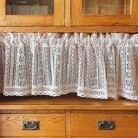 Phong Cách Mỹ Dây Xích Liên Kết Retro Cotton Ren Ngắn Rèm Cà Phê Nhà Bếp Rèm Nhỏ Đục Lỗ-Miễn Phí Nửa Màn Đầu cyd4.2