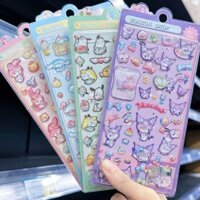 Phong Cách Nhật Bản 3D Dập Nổi Sanrio Kuromi Ba Chiều Rỗng Miếng Dán Ngày Trẻ Em Quế Chó Công Chúa Trẻ Em Sổ Tay Tranh