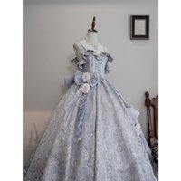 Phong cách Nhật Bản Gothic Hoa Cưới Tuyệt Đẹp Váy Cưới Người Lớn Váy Màu Xanh Bé Gái Nhẹ Nhàng Và Ngọt Ngào