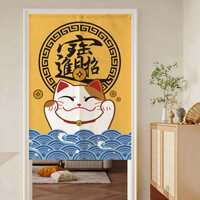 Phong Cách Nhật Bản Mèo May Mắn Cửa Rèm Nửa Trang Trí Vách Ngăn Phòng Ngủ Nhà Bếp Phong Thủy Rèm Noren