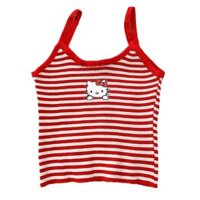 Phong Cách Nhật Bản Mùa Hè Dễ Thương Hello kitty Bé Gái Sling Quần Lót Hot Girl Mềm Mại Cô Gái Sọc Áo Vest