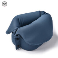 Phong cách Nhật Bản Phong cách Muji / Gối hình chữ U có thể cuộn / Gối máy bay di động có dây rút / Gối cổ đính chéo đa năng