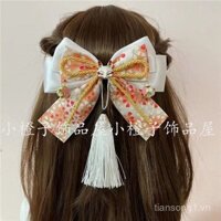 Phong cách Nhật Bản, phụ kiện tóc mới ngọt ngào kiểu Lolita, màu đỏ rượu vang, tua rua anh đào, nơ, phụ kiện kimono nữ tính