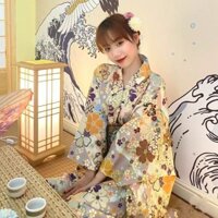 Phong Cách Nhật Bản Sửa Đổi Kimono Yukata Ảnh Ngắn Sát Màu Retro Cô Gái Dễ Thương Du Lịch Ảnh Đầm Kim