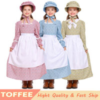 Phong Cách Pháp Người Giúp Việc Váy Hoa Cho Trẻ Em Bé Gái Hoa Hồng Xanh Vàng Áo Thuộc Địa Halloween Giáng Sinh Trình Diễn Trang Phục