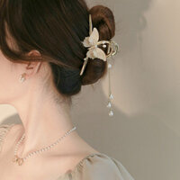 Phong cách quốc gia kẹp tóc tua rua hình bướm thanh lịch cho người nổi tiếng internet, kẹp tóc cá tính nghệ thuật