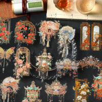 Phong cách Quốc gia Linlang Huazhang PET giấy dán đồng ba chiều phong cách cổ kính Phượng Hoàng vương miện hạnh phúc Quạt cửa sổ làm cảnh Sổ tay diy Tranh dán