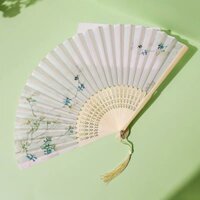 Phong Cách Retro Quạt Gấp Nữ Mùa Hè Phong Cách Trung Hoa Cổ Điển Hanfu Phong Cách Cổ Tích Quạt Tre Sườn Xám Khiêu Vũ Hoa Sen Gấp Quạt20250324