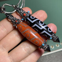 Phong Cách Tây Tạng Chín Mắt Dzi Hạt Mã Não Mặt Dây Chuyền Nam Nữ Phong Cách Áo Len Dây Chuyền Phong Cách Bohemian Thời Trang Ngọc Mặt Dây Chuyền20250328