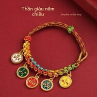 Phong Cách Tây Tạng Dệt Nhiều Màu Dây Tay Năm Tuổi Hoa Đào Thắt Nút Thủ Công Phong Cách Dân Tộc Năm Đường Thần Tài Thang