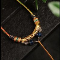 Phong Cách Tây Tạng Phong Cách Tây Tạng Nam Nữ Thangka Kính Mặt Dây Chuyền Ram Mặt Dây Chuyền Tay Đan Wenwan Dây Vòng Cổ Áo Len Mới❤3.4❤
