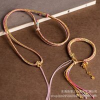 Phong cách Tây Tạng Wenwan Mặt Dây chuyền đan thủ công Dây chuyền vòng cổ Phong cách dân tộc có thể treo bằng tay Thangka Phật treo cổ Zakiram