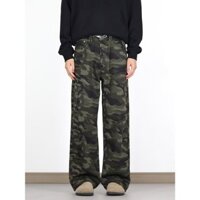 Phong Cách Thái Lan Hợp Thời Trang Mùa Hè Thiết Kế Mới Ngụy Trang Quần Jean Chân Thẳng Thường Ngày Đa Năng Phong Cách Đại Học Retro Quần