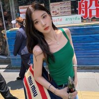 Phong Cách Thái Lan Mặc Làm Trắng Da Đi Kèm Miếng Lót Ngực Áo Vest Màu Trơn Lưng Đẹp Hot Girl Sling Nữ Slim-fit Slimmer Nhìn Ngắn Top20250227Bb