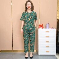 Phong Cách Trung Hoa Ice Silk Thời Trang Phù Hợp Với Nữ Dễ Thương Hai Mảnh Phù Hợp Với Kích Thước Lớn Bao Da Thịt Người Trung Niên Người Cao Tuổi Retro Mặc Ngoài 3.29