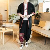 Phong Cách Trung Hoa Nam Mùa Hè Mỏng Cardigan Đường Phù Hợp Với Hai Mảnh Phong Cách Retro Đạo Giáo Áo Khoác Kimono Nhật Bản Phù Hợp Với Hợp Thời Trang 25.3.25
