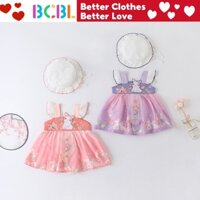 Phong Cách Trung Hoa Phong Cách Mùa Hè Bé Gái Hanfu Không Tay Quần Áo Váy Sling Tang Phù Hợp Với Áo Liền Quần Đầm Công Chúa Đầm Nữ