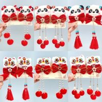 Phong Cách Trung Hoa Sư Tử Đánh Thức Kẹp Tóc Trẻ Em Năm Mới Tua Rua Kẹp Mũ Đội Đầu Bé Gái Năm Mới Dễ Thương Kẹp Tóc Hanfu Phụ Kiện 3.24