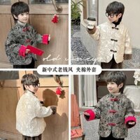 Phong cách Trung Quốc mới Phong cách hợp thời trang Quần áo năm mới của bé trai 2024 Phong cách mới Quần áo mùa đông cho trẻ em Tang Suit Áo khoác Trung Quốc Phong cách Trung Quốc Hanfu pdd / / wtt2025.1.13