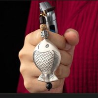 Phong cách tượng trưng cho thặng dư hàng năm với thiết kế hình cá Mạ điện Bạc Móc khóa Totem Móc khóa Phụ kiện chìa khóa xe hơi