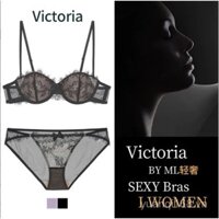 Phong cách Victoria's Secret, đồ lót sexy với viền thép mềm, ren lông mi, bộ áo ngực hỗ trợ chống chảy xệ cho ngực nhỏ và lớn I9GV