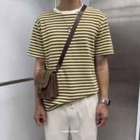 Phông KAF cotton dệt kẻ - Coffee