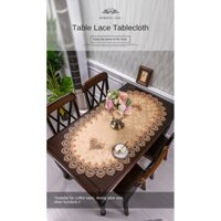 Phòng Khách Bàn Cà Phê Khăn Trải Bàn Vải Ren Hình Bầu Dục Hiện Đại Phong Cách Châu Âu Hình Chữ Nhật Bao Vải Ren Bàn Cà Phê Khăn (2)