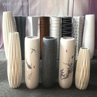 ❒◑☄Phòng khách cao cấp đơn giản nồi đất sét gốm gỗ rèn sắt khô cắm hoa trang trí đồ trang trí từ trần đến sàn bình hoa l