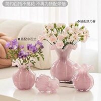 Phòng Khách Hoa Sắp Xếp Bình Thủy Tinh Màu Hồng Cao Cấp Bàn Ăn Pha Lê Pháp Bình Thủy Tinh Túi Đựng Tiền Bình