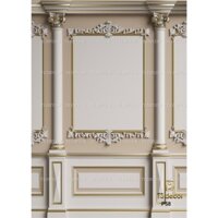 Phông Nền Chụp Ảnh Livestream 3D 5D Họa Tiết Khung Tân Cổ Điển Sang Trọng