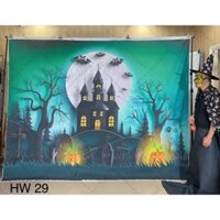 Phông nền Halloween / Tranh Halloween siêu to/ thảm treo tường halloween / tranh checkin Halloween 2023