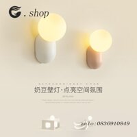 Phòng Ngủ Bắc Âu Đèn Đầu Giường Đèn Tường Ấm Áp Và Lãng Mạn Nhựa Nhỏ Đậu Sữa Xung Quanh Đèn Trang Trí Phòng Khách Sáng T