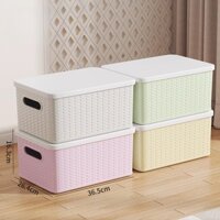 Phòng Ngủ Để Bàn Hộp Bảo Quản Có Nắp Chống Bụi Đồ Chơi Hộp Bảo Quản Hộ Gia Đình Tủ Đồ Ăn Nhẹ Hộp Đựng Nhựa Dung Tích Lớn