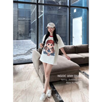 Phông phối viền cổ cô gái kẹo mút chất đẹp Mintee