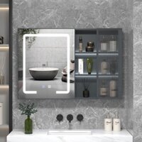 Phòng Tắm Không Gian Nhôm Tủ Gương Thông Minh Mới Phòng Tắm Riêng Biệt Treo Tường Gương Tủ Đựng Đồ Gương Trang Điểm Hộp