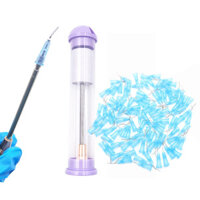 Phòng thí nghiệm nha khoa Ống tiêm nước không khí 3 chiều Vòi phun Đầu ống với 100 chiếc Tưới uốn cong Đầu kim để làm trắng răng