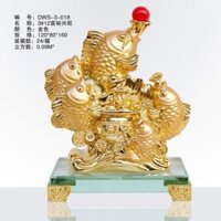 [Phong thủy] Cá Chép vàng ngũ Phúc Lâm Môn cao 16cm