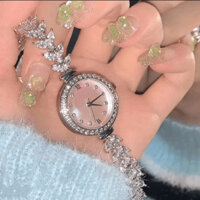 Phong trào thạch anh Chính xác Retro Full Diamond Light Mặt số nữ sang trọng Thời trang Tính khí tinh tế Vòng tay nàng tiên cá Đồng hồ đeo tay thời trang 25.2.18