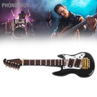 PhongThuy Thu Nhỏ Đàn Guitar Điện Thổ Cẩm Có Nam Châm Sống Động Như Thật Bằng Gỗ Tinh Tế Dành Cho Những Người Yêu Âm Nhạc Đen