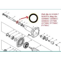 Phốt dầu 16 213209-7 MAKITA cho GD0800C GD0801C GD0810C GV7000 GV7000C PV7000C PV7001C - Hàng Chính Hãng