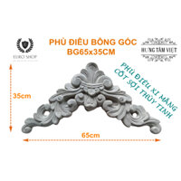 Phù điêu xi măng Bông Góc hoa văn họa tiết BG65x35cm gắn tường trần Decor trang trí công trình Biệt Thự Tân Cổ Điển