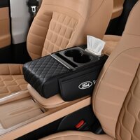 Phù hợp cho Ford Edge Fiesta Mondeo Focus Explorer Kuga Ranger Đệm tựa tay ô tô giả da sang trọng với miếng bọt biển dày Tăng chiều cao Cốc giữ thẻ giấy lưu trữ