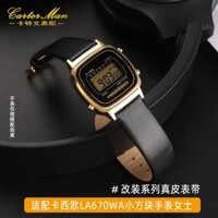 Phù Hợp Dây Đeo Bằng Da Thật Hình Vuông Nhỏ Cho casio ae-1200whd-1a / la670wa