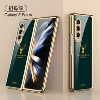 Phù Hợp Ốp Điện Thoại Mặt Kính Mạ Điện Họa Tiết Đầu Bò Sáng Tạo Bảo Vệ Cho samsung Z Fold4 fold3