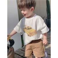 Phù Hợp set Áo Thun cotton Và Quần Short In Hình Khoai Tây Chiên Phong Cách Hàn Quốc Thời Trang Mùa Hè Cho Bé Trai 9-34kg
