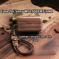 Phù Hợp Vỏ Bảo Vệ Hộp Sạc Tai Nghe bluetooth sony wf-1000 xm5 wf-xm4 Bằng Gỗ Trơn