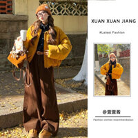 Phù Hợp Với Nữ Mùa Đông 2024 Phong Cách Mới Phong Cách Hàn Quốc Giảm Tuổi Retro Bánh Mì Áo Khoác Cotton Áo Khoác Cao Cấp Ôm Hơn Nhìn Rộng Quần